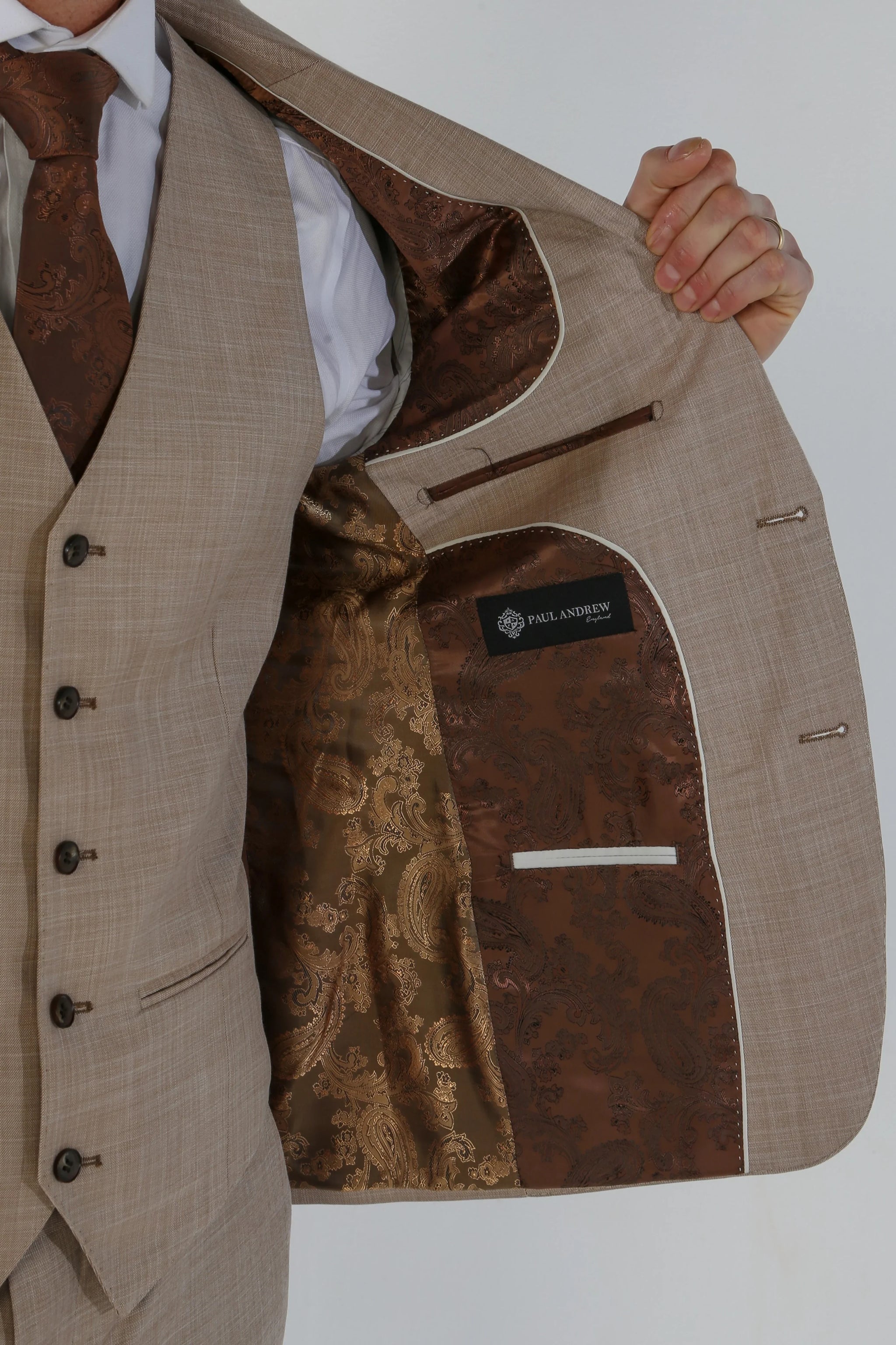 Kurt - Blazer masculino bege de corte ajustado