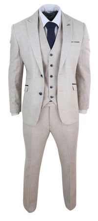 Terno masculino vintage creme de 3 peças