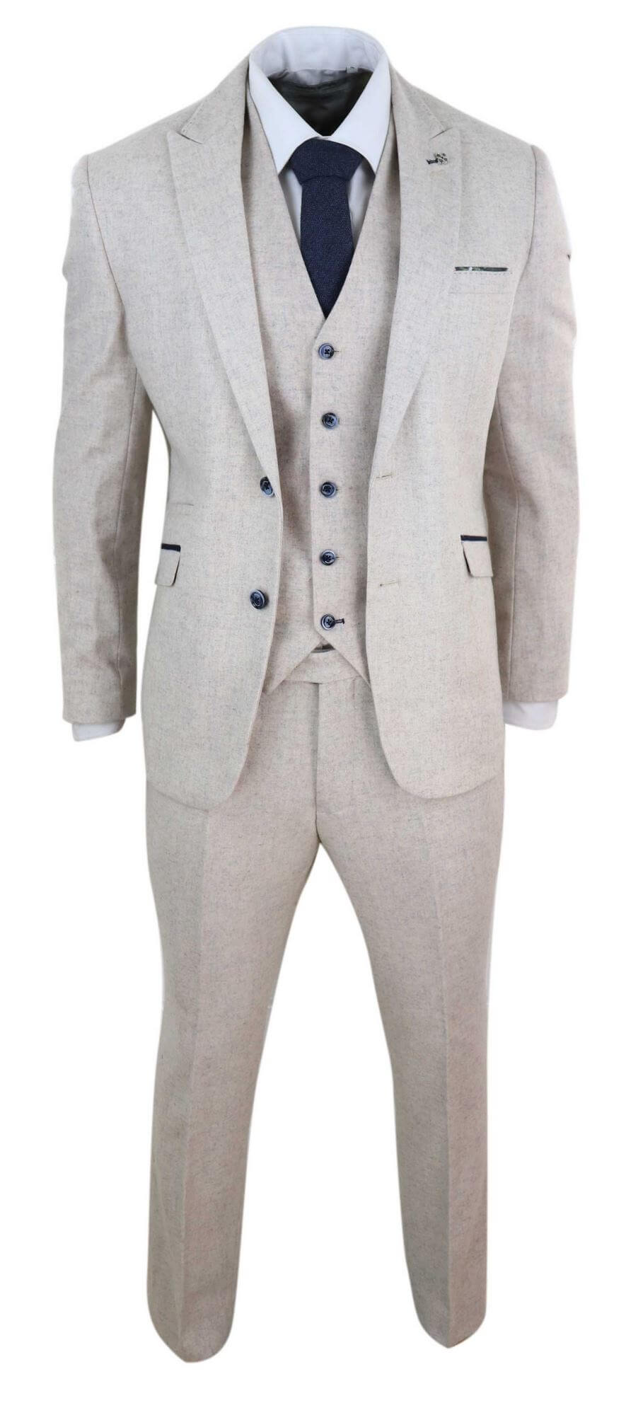 Terno masculino vintage creme de 3 peças