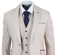 Terno masculino vintage creme de 3 peças