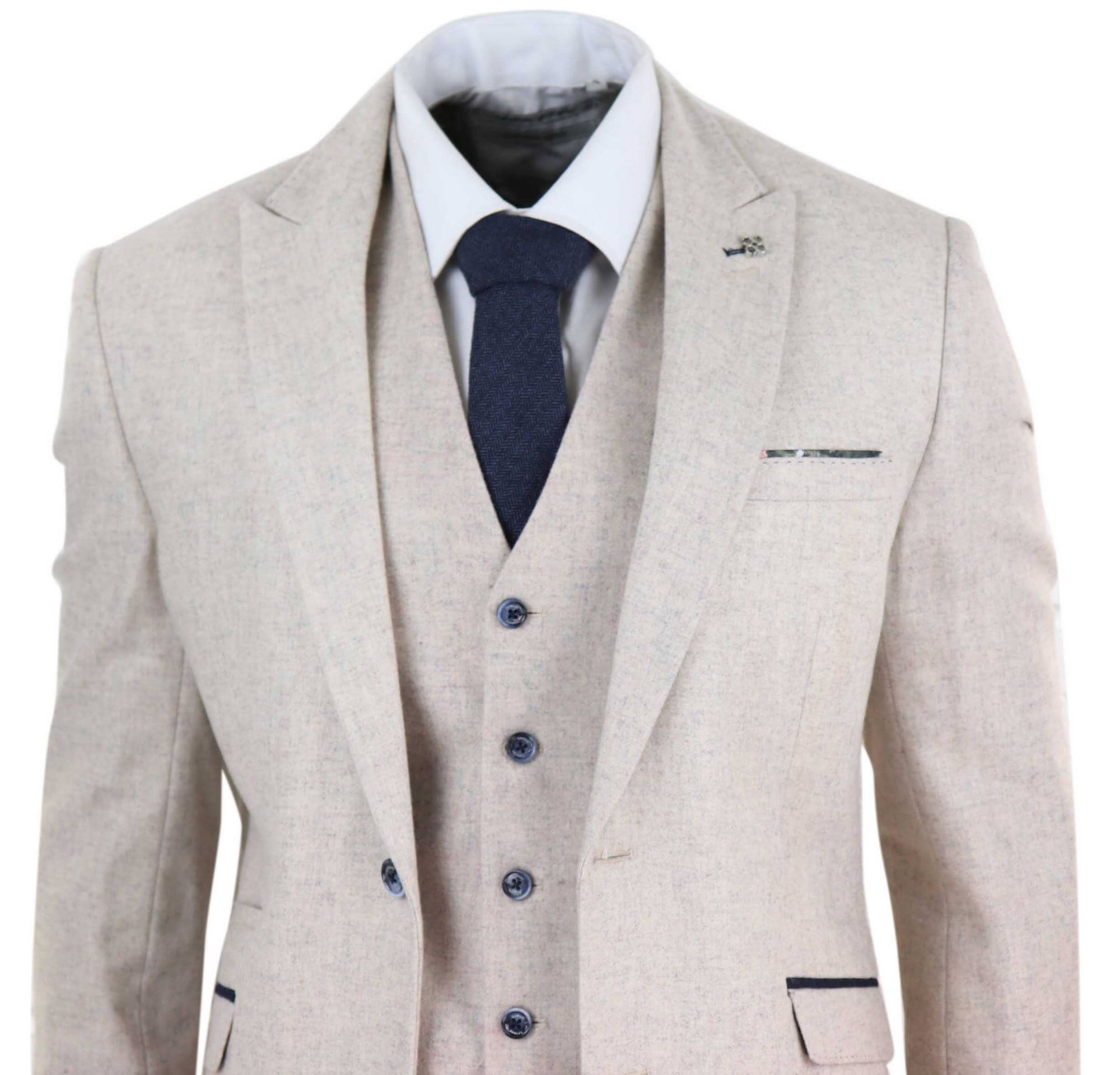 Terno masculino vintage creme de 3 peças