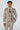 Leo - Blazer masculino bege xadrez de corte ajustado