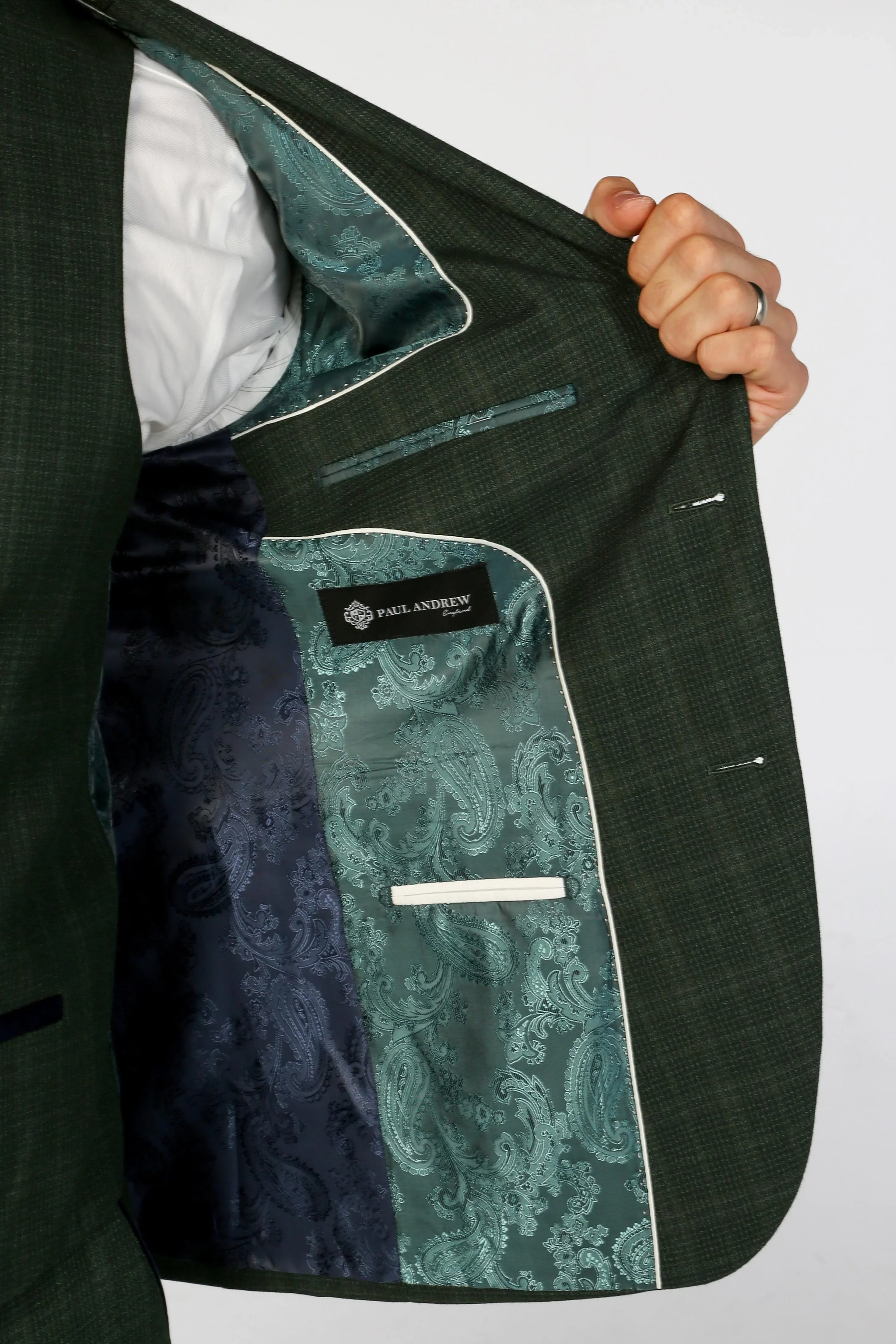 Leo - Blazer masculino verde xadrez com corte ajustado