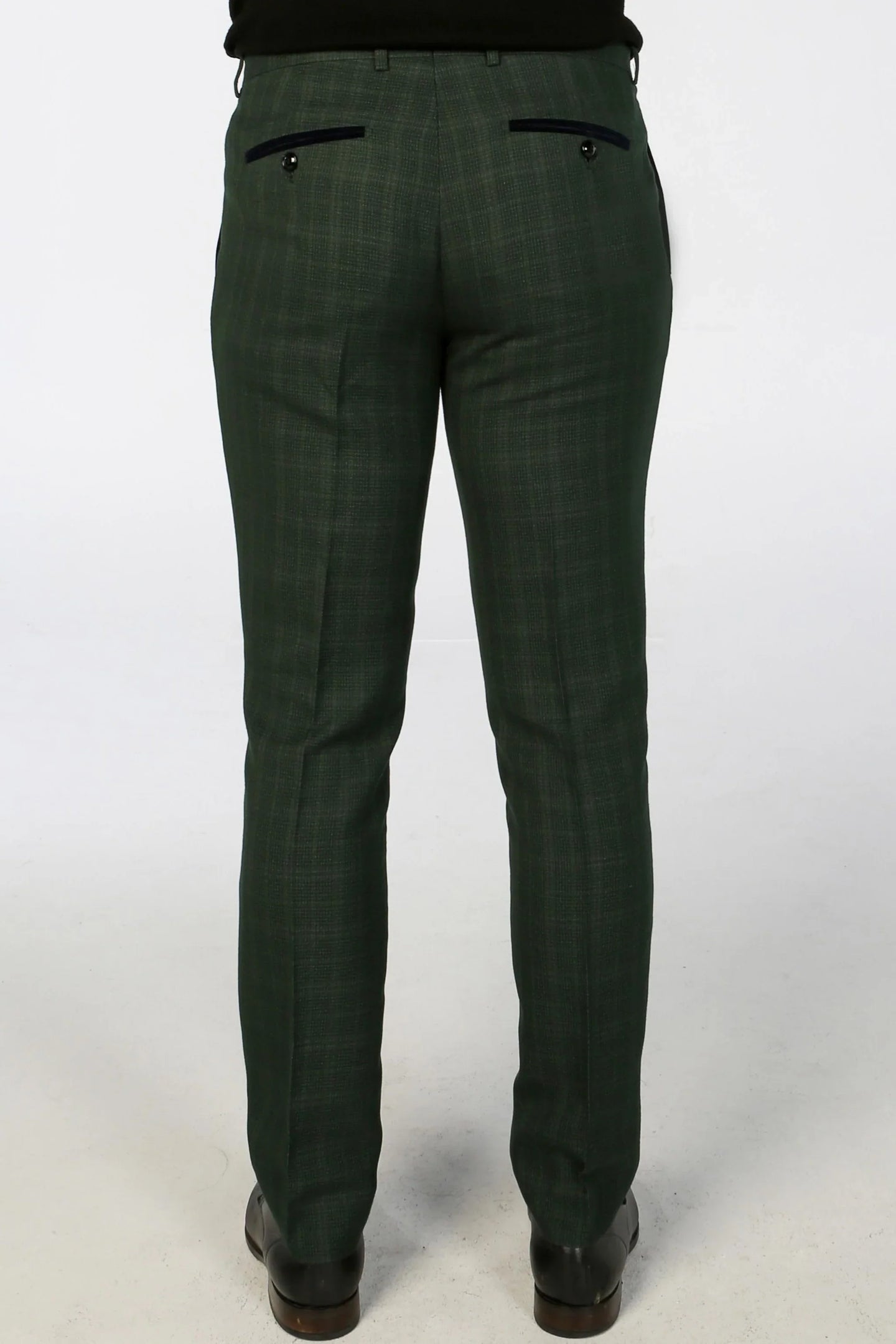 Leo - Calças xadrez verdes masculinas