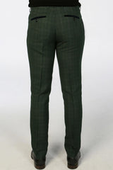 Leo - Calças xadrez verdes masculinas