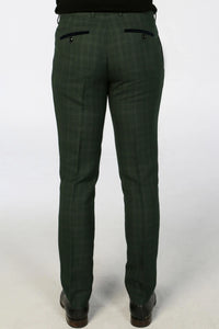 Leo - Calças xadrez verdes masculinas
