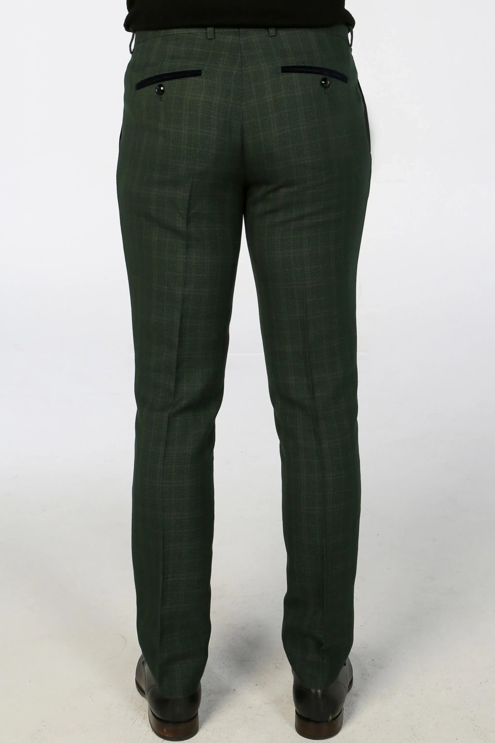 Leo - Calças xadrez verdes masculinas