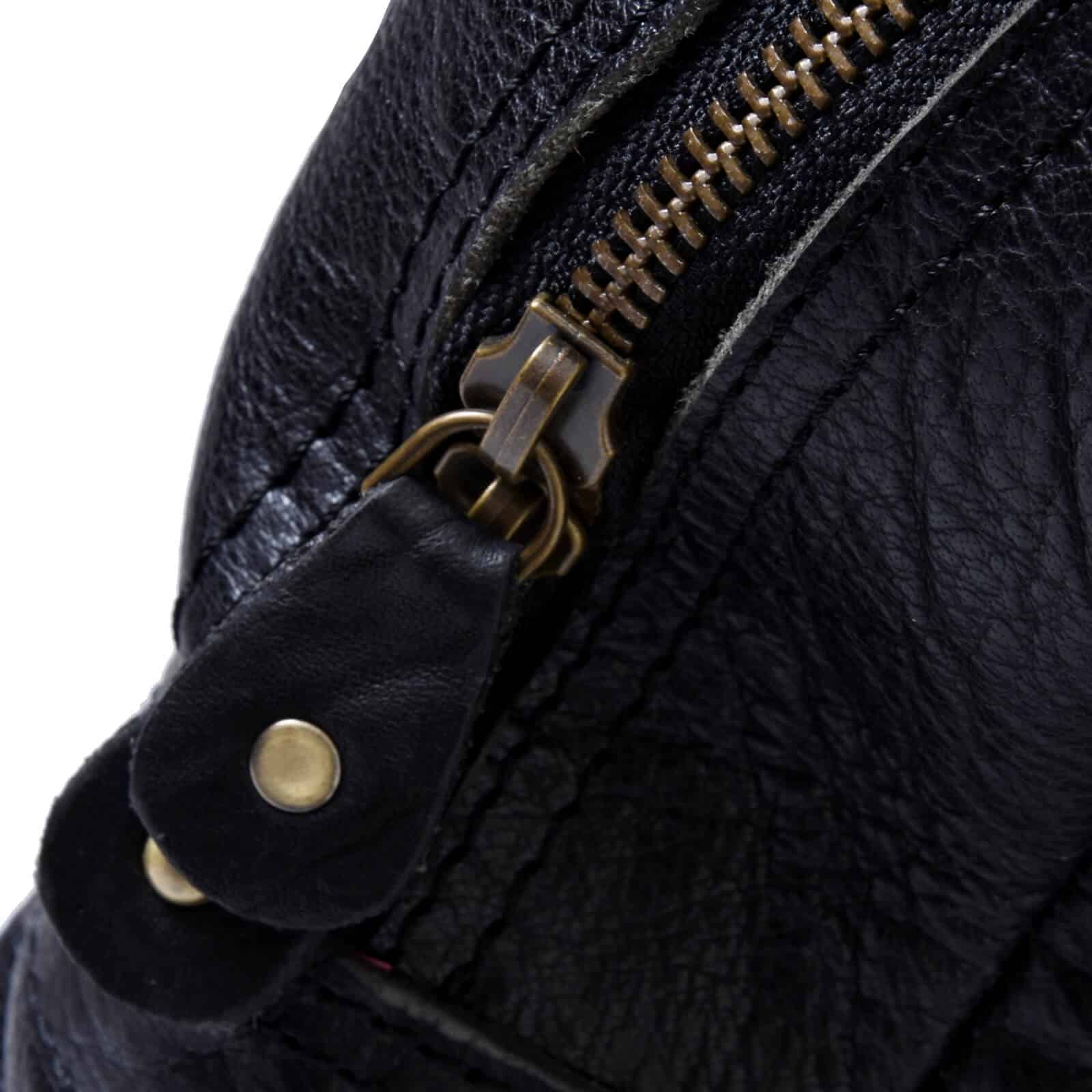 Mala de viagem de couro legítimo para viagens curtas - Preta