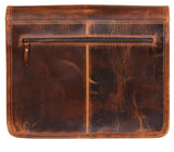 Bolsa mensageiro para laptop em couro legítimo - até 15" - cor bege