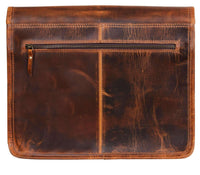 Bolsa mensageiro para laptop em couro legítimo - até 15" - cor bege