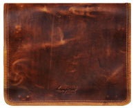 Bolsa mensageiro para laptop em couro legítimo - até 15" - cor bege