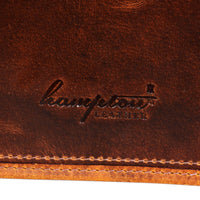 Bolsa mensageiro para laptop em couro legítimo - até 15" - cor bege