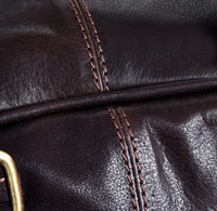 Mala de viagem masculina feita à mão em couro legítimo - Marrom