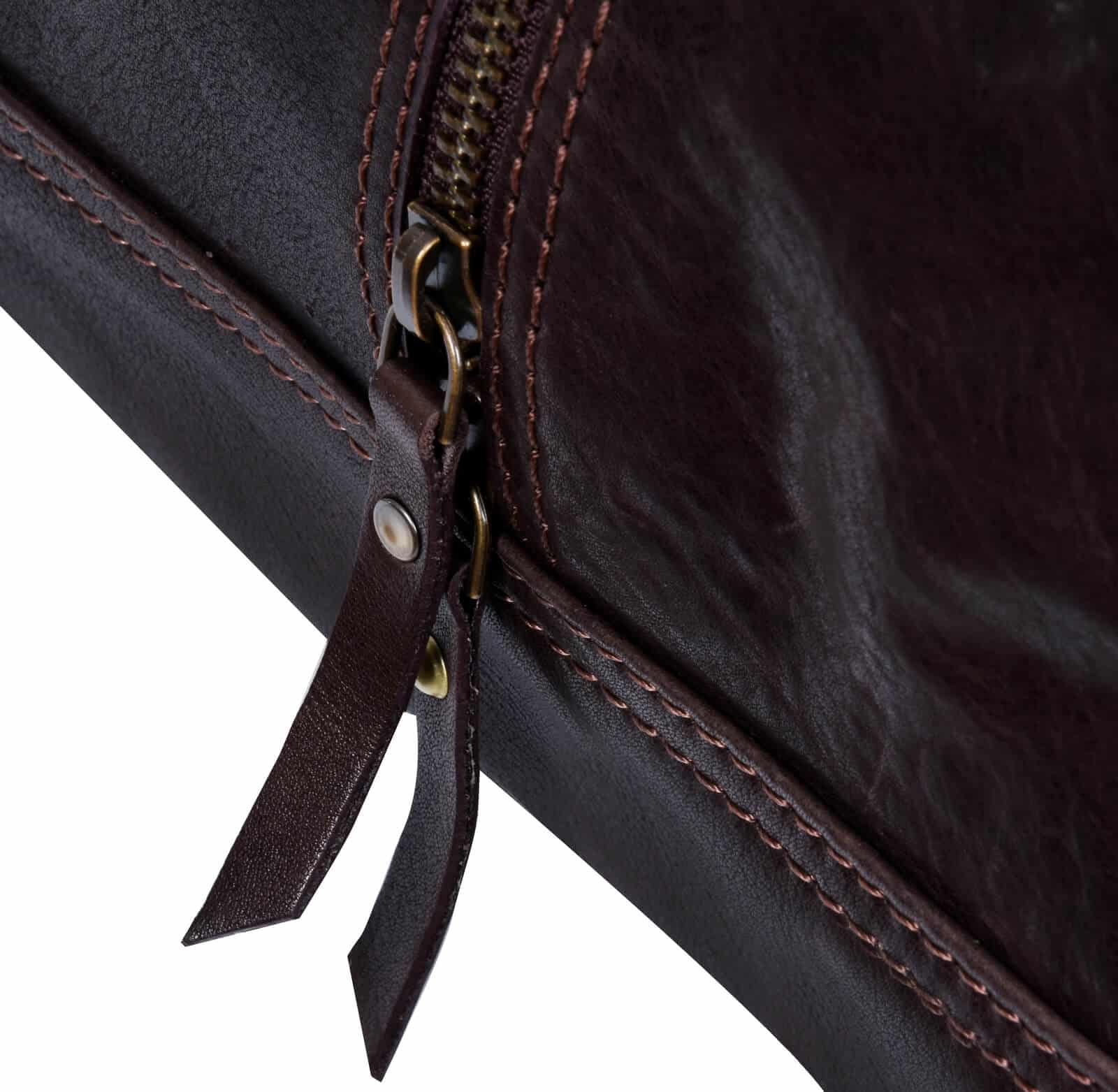 Mala de viagem masculina feita à mão em couro legítimo - Marrom