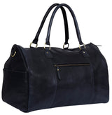 Mala de viagem vintage em couro genuíno - Preta