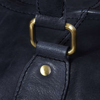 Mala de viagem vintage em couro genuíno - Preta