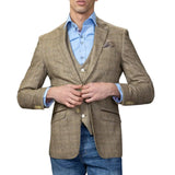 Liam - Blazer masculino xadrez marrom