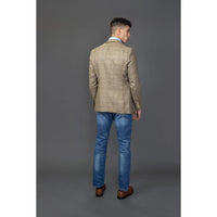 Liam - Blazer masculino xadrez marrom