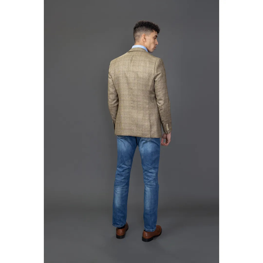 Liam - Blazer masculino xadrez marrom