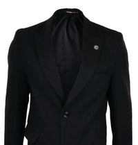 Compare as cores do sobretudo masculino comprido estilo Mac Jacket com toque de lã, preto, inspirado nos Blinders dos anos 1920.