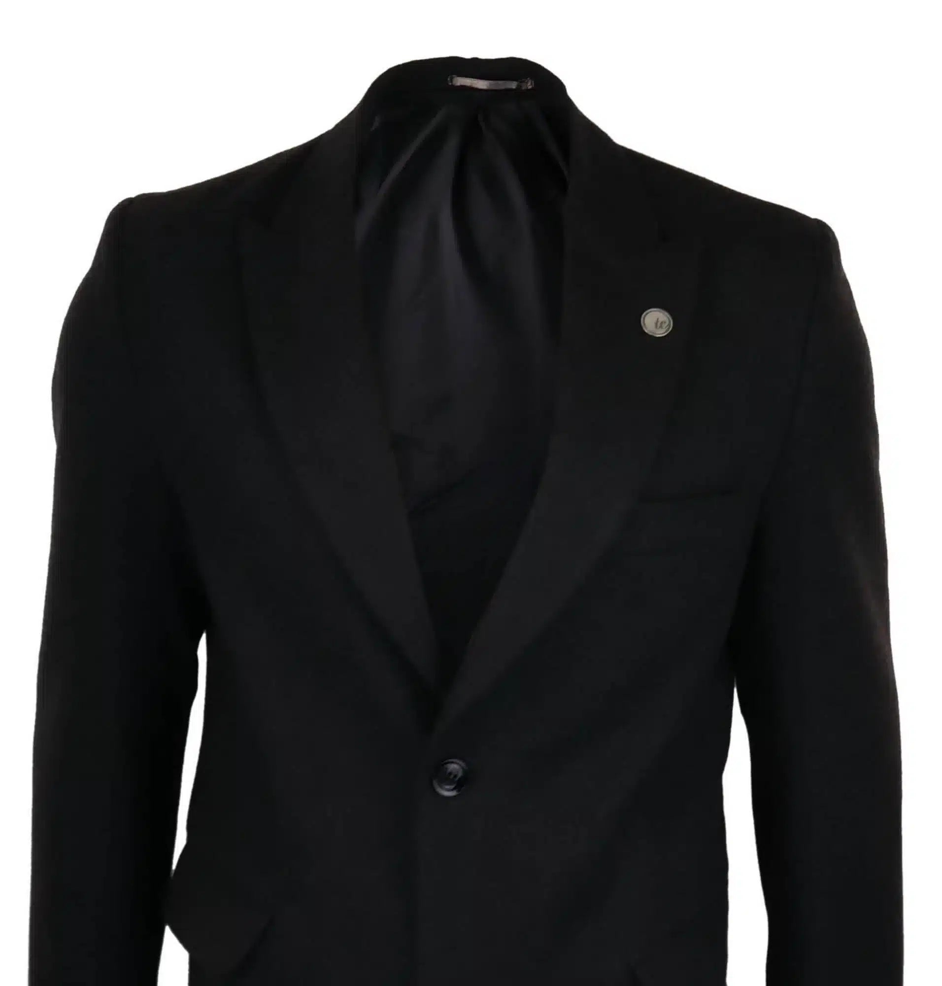 Compare as cores do sobretudo masculino comprido estilo Mac Jacket com toque de lã, preto, inspirado nos Blinders dos anos 1920.