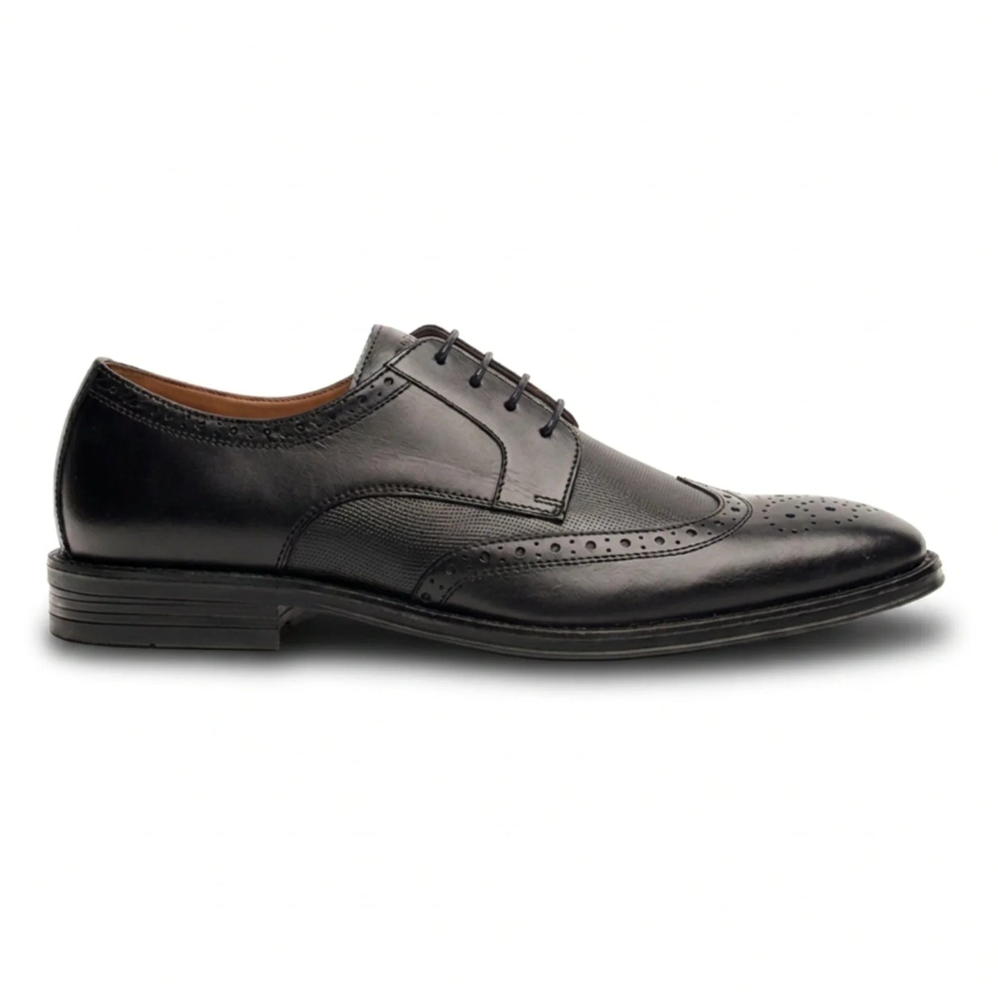 Lorenzo - Sapatos Oxford Masculinos em Couro Preto Polido