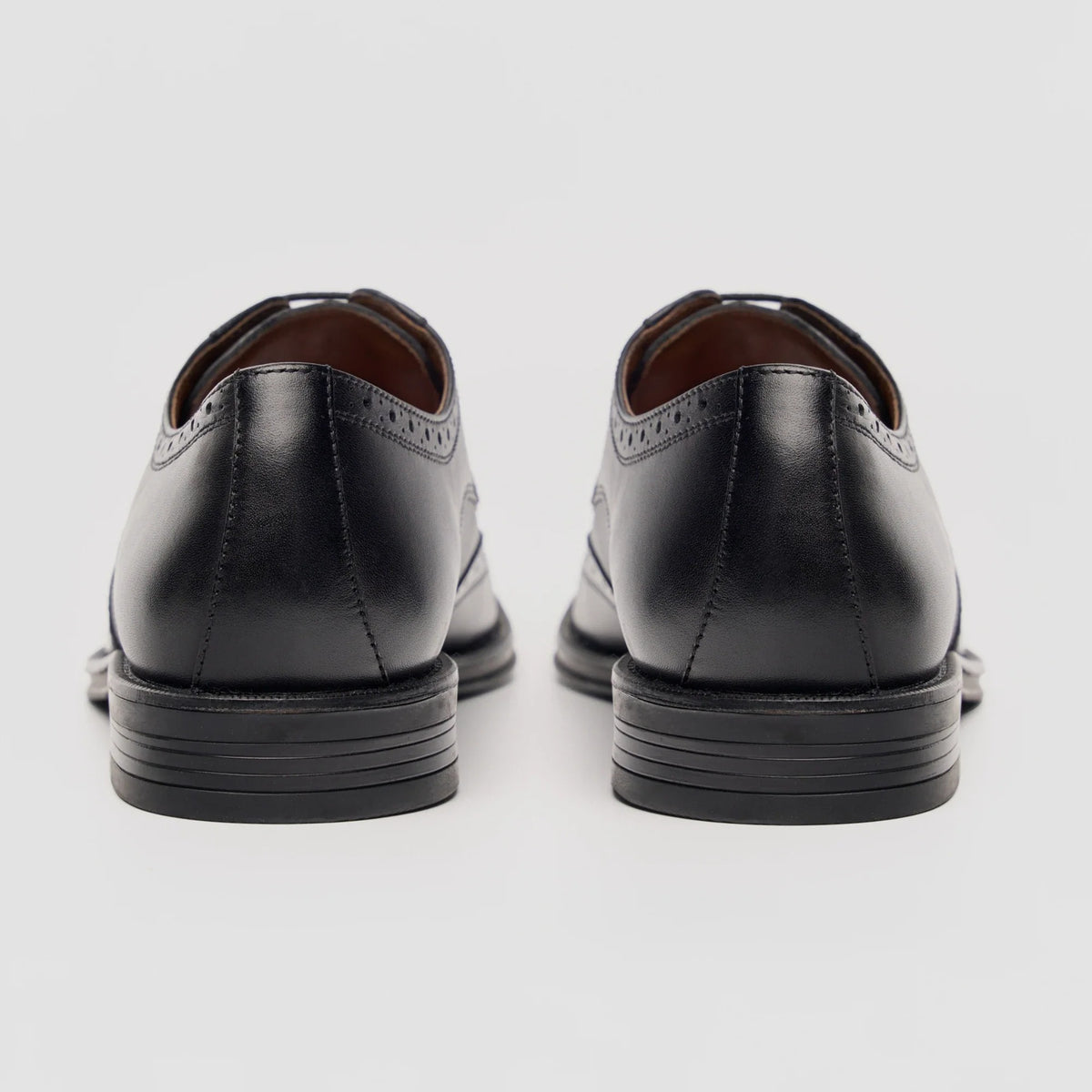 Lorenzo - Sapatos Oxford Masculinos em Couro Preto Polido