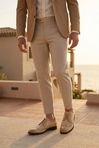 Lorenzo - Sapatos Oxford Masculinos em Couro Polido Marfim