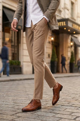Lorenzo - Sapatos Oxford Masculinos em Couro Castanho Envelhecido