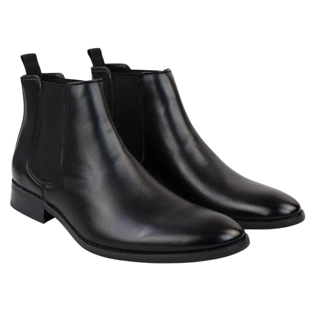Botas Chelsea pretas de cano curto para homem