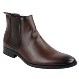 Botas Chelsea masculinas marrons de cano curto
