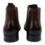 Botas Chelsea masculinas marrons de cano curto