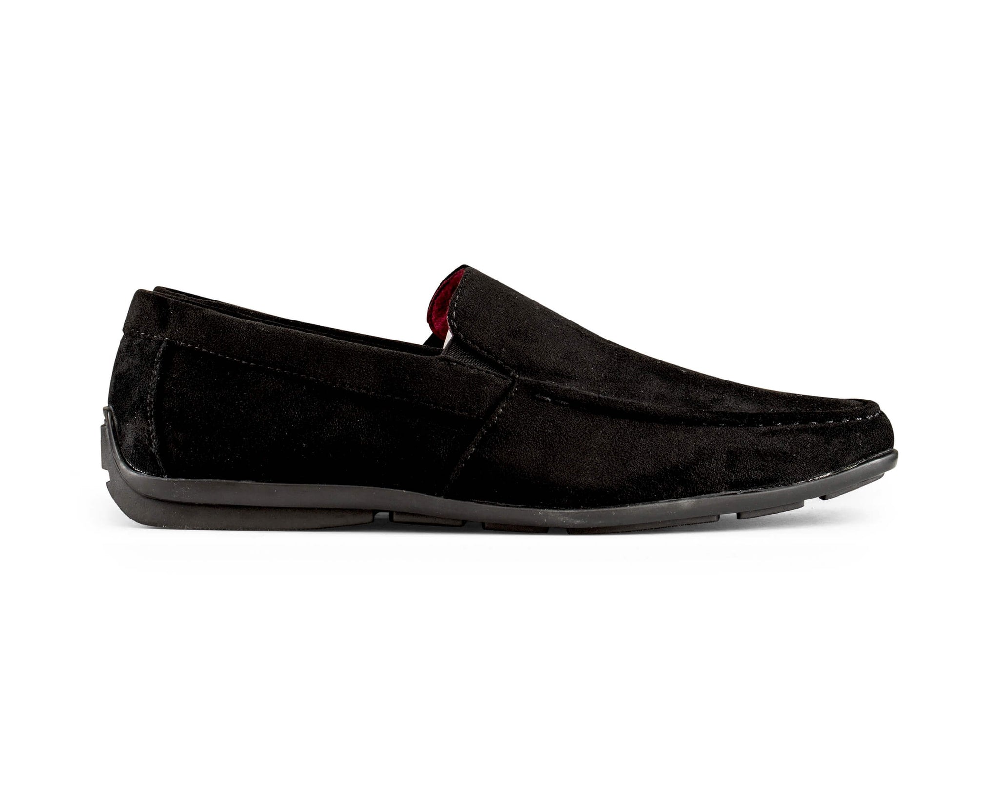 Sapatos masculinos de camurça com bico quadrado, estilo mocassim.
