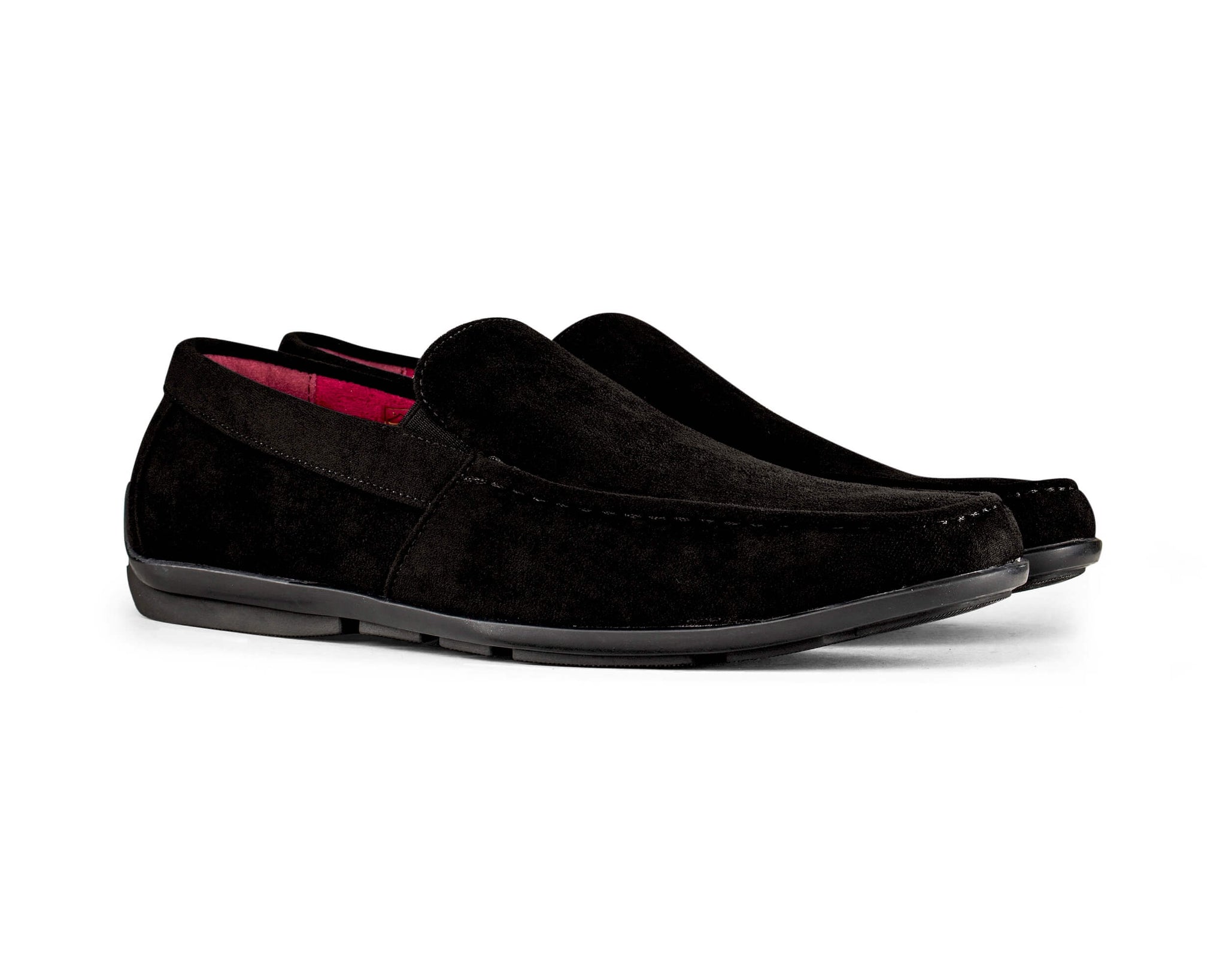 Sapatos masculinos de camurça com bico quadrado, estilo mocassim.