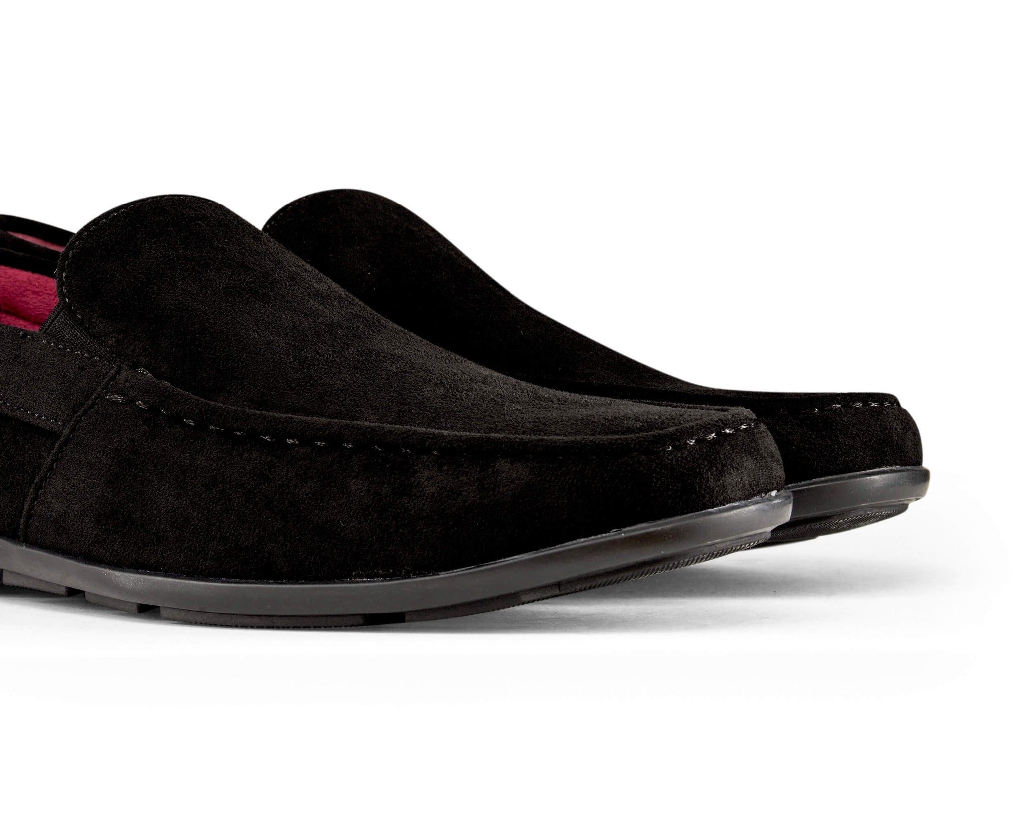 Sapatos masculinos de camurça com bico quadrado, estilo mocassim.