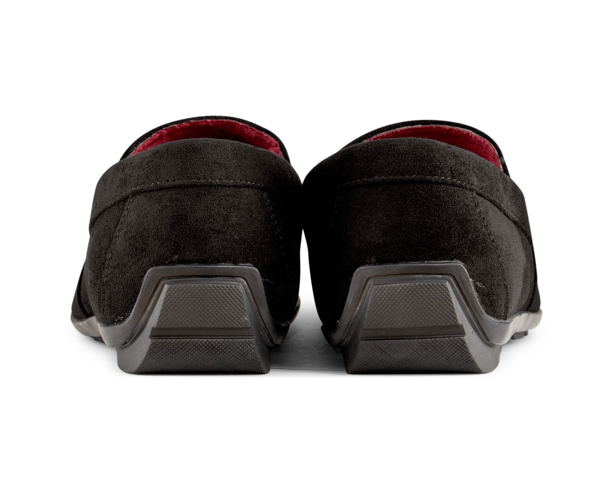 Sapatos masculinos de camurça com bico quadrado, estilo mocassim.