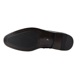 Mocassim masculino preto, modelo loafer, forrado em couro, sem fecho, elegante e formal.