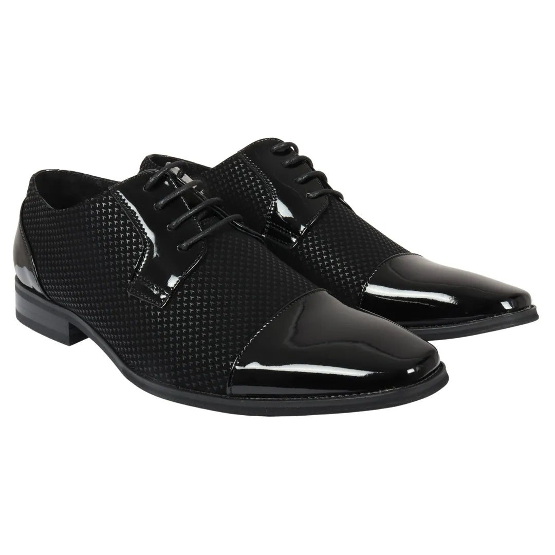 Sapatos Derby Masculinos Pretos com Cadarço