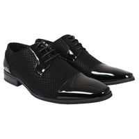 Sapatos Derby Masculinos Pretos com Cadarço