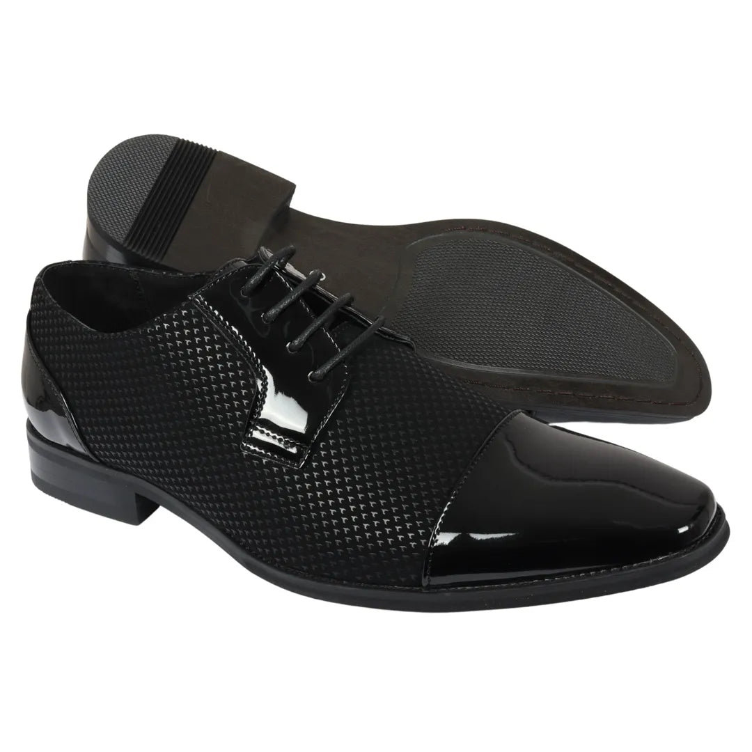 Sapatos Derby Masculinos Pretos com Cadarço