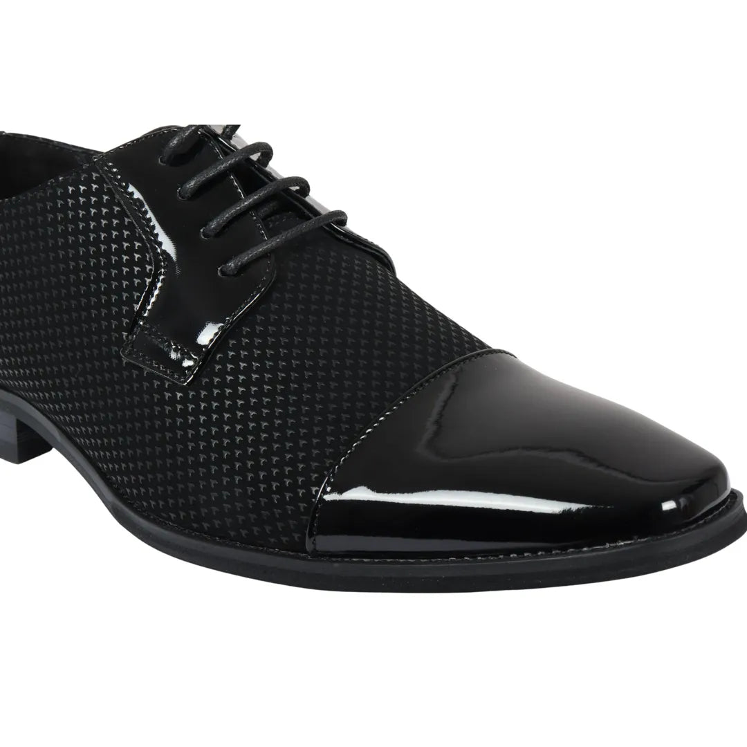 Sapatos Derby Masculinos Pretos com Cadarço