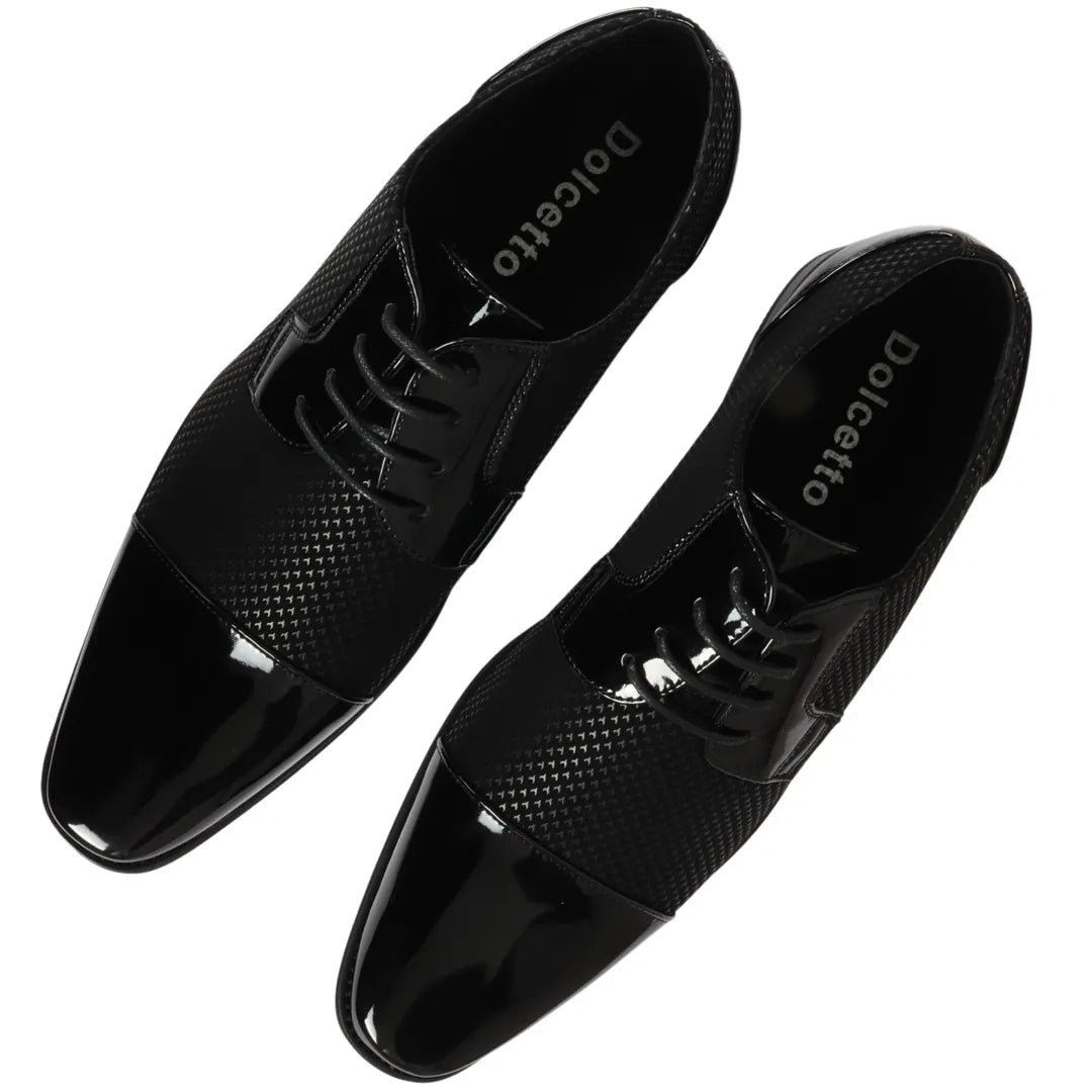 Sapatos Derby Masculinos Pretos com Cadarço