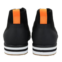 Botas masculinas de camurça preta com cadarço