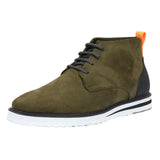 Botas masculinas de camurça verde deserto com cadarço