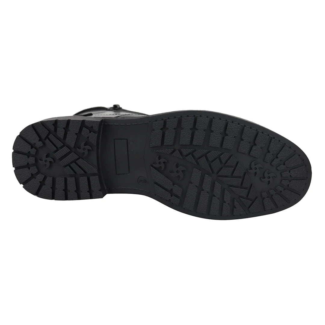 Botas pretas de cano curto com cadarço para homem