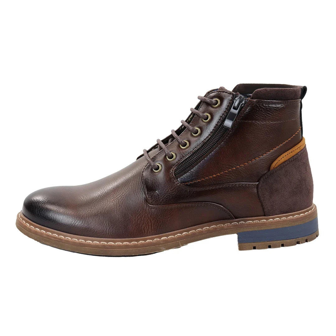 Botas de cano curto marrons com cadarço para homem