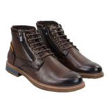 Botas de cano curto marrons com cadarço para homem