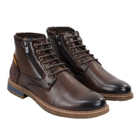 Botas de cano curto marrons com cadarço para homem