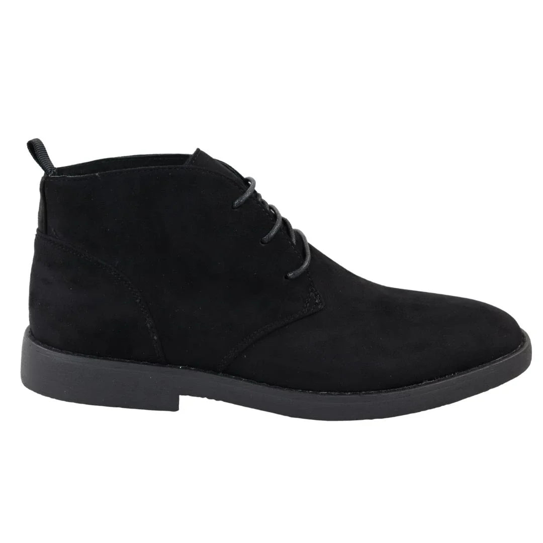 Botas Chukka Desert pretas de cano curto com cadarço para homem
