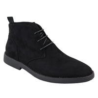 Botas Chukka Desert pretas de cano curto com cadarço para homem